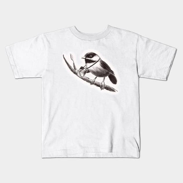 Chickadee birding for humans Kids T-Shirt by Birding For Humans